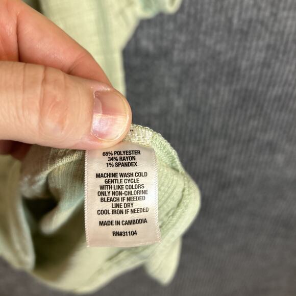 Wonderly Womens Blouse Plus Size 2X Green Puff Sleeve Boho Peasant Cottage New - Picture 5 of 8